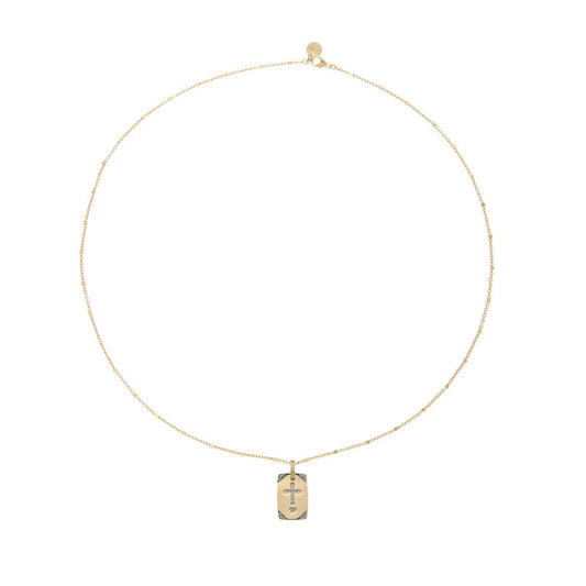 Girocollo Rue Des Mille Medaglia Croce - Catena e Punto GRZ-009 RT CR AU