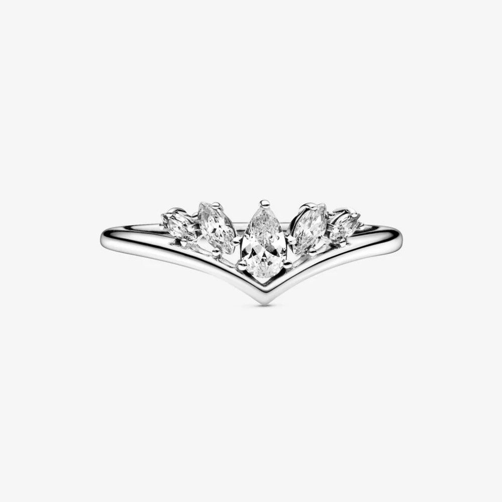 Pandora Sparkling Chevron Ring with Pear and Marquise Cut Stones 199109C01