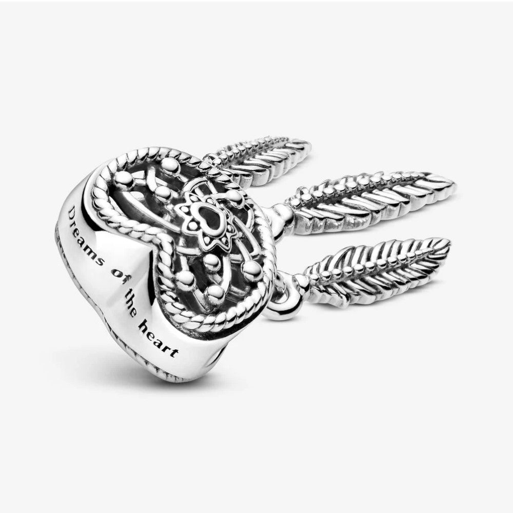 Pandora Dreamcatcher Charm with Three Feathers and Openwork Heart 799107C00