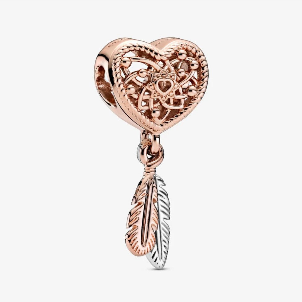 Pandora Dreamcatcher Charm with Feathers and Openwork Heart 789068C00
