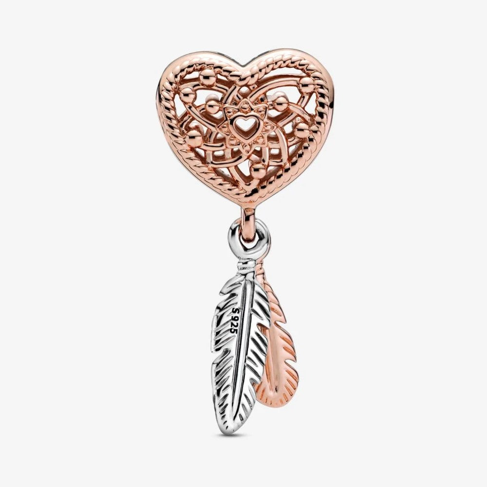 Pandora Dreamcatcher Charm with Feathers and Openwork Heart 789068C00