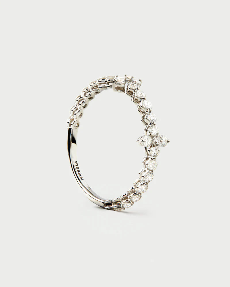 Anello PD PAOLA Anello Maggie Cascade in diamanti e oro bianco AN06-E73