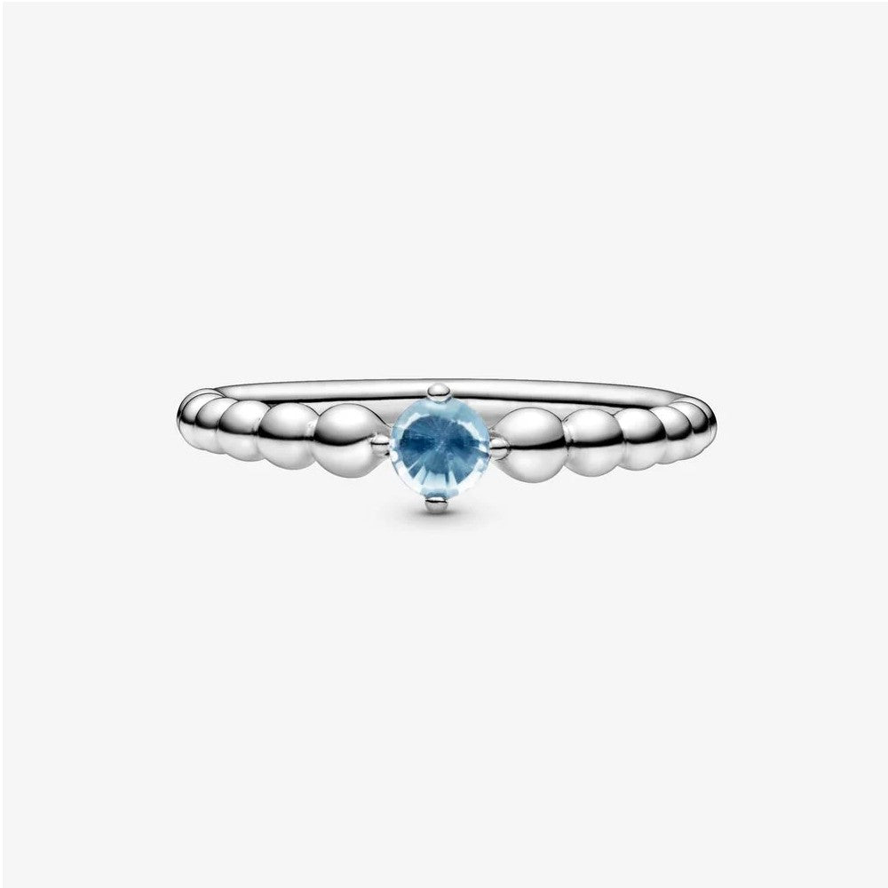 Pandora Aqua Blue Ring Decorated with Spheres 198867C01