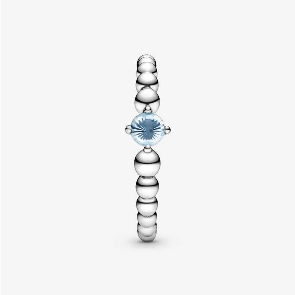 Pandora Aqua Blue Ring Decorated with Spheres 198867C01