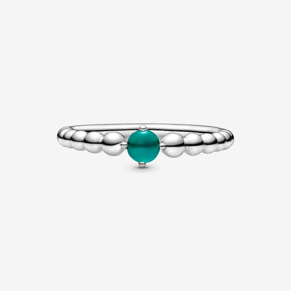 Pandora Forest Green Ring Decorated with Spheres 198598C05