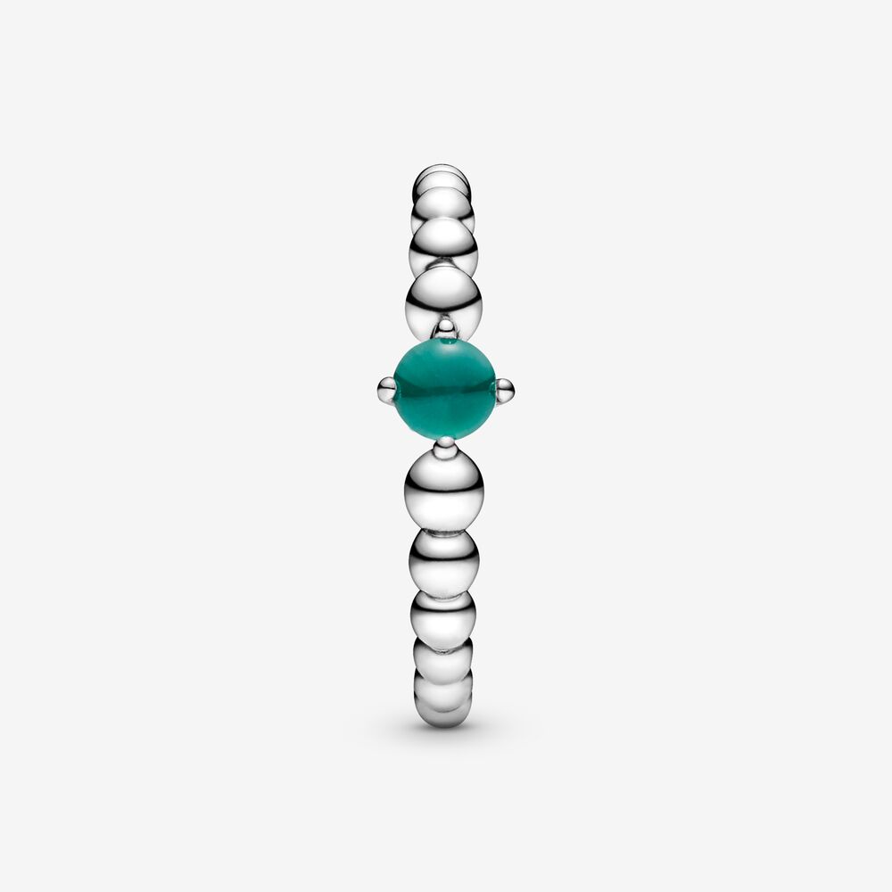Pandora Forest Green Ring Decorated with Spheres 198598C05