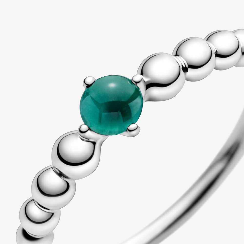Pandora Forest Green Ring Decorated with Spheres 198598C05