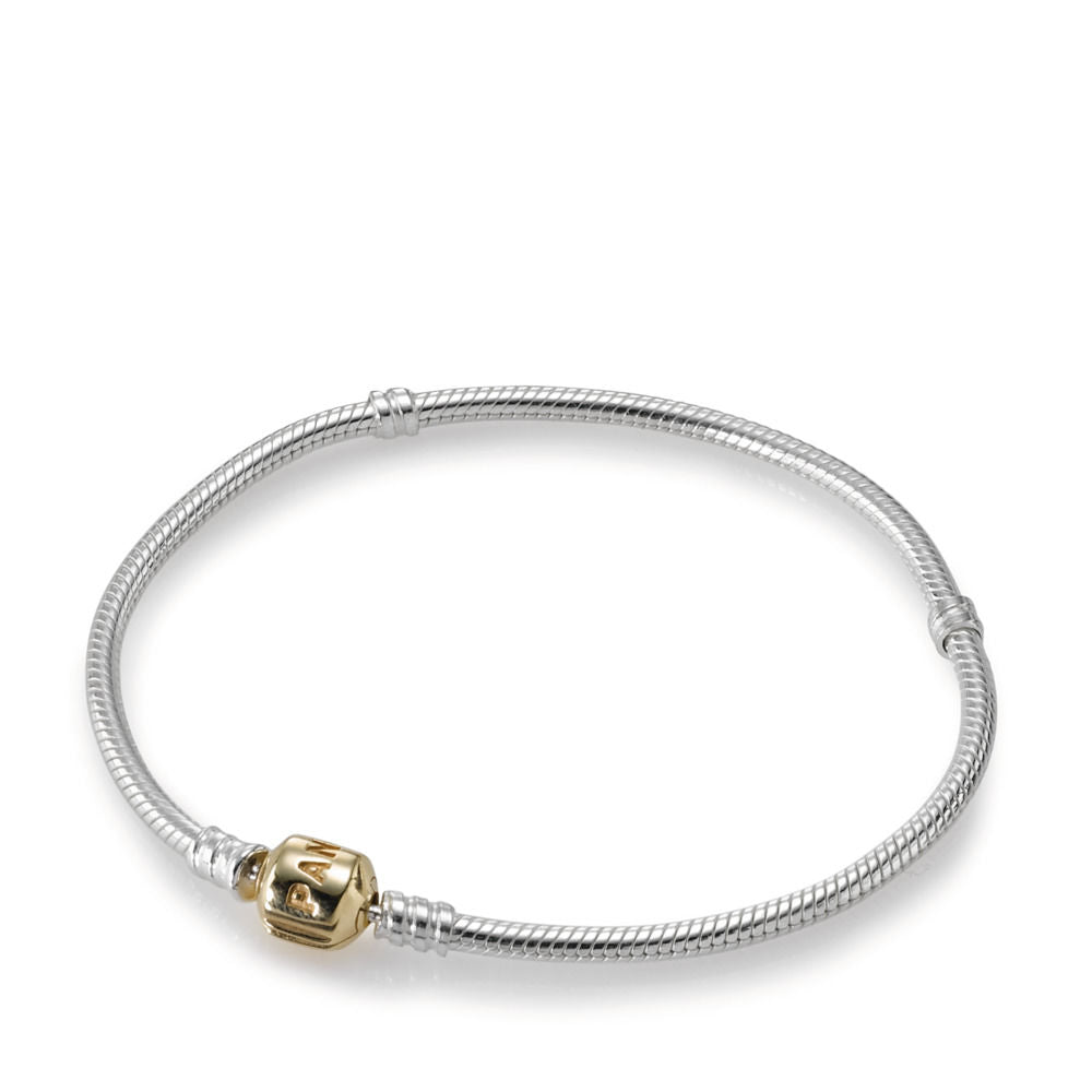 Pandora Silver Bracelet with Gold Clasp 590702HG