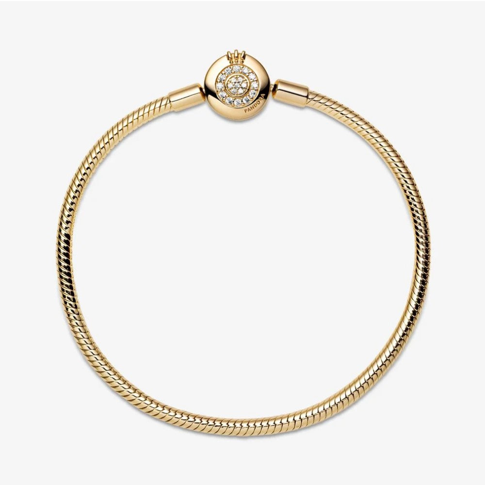 Bracciale Scintillante Pandora Moments con Maglia Snake e O Coronata 569046C01