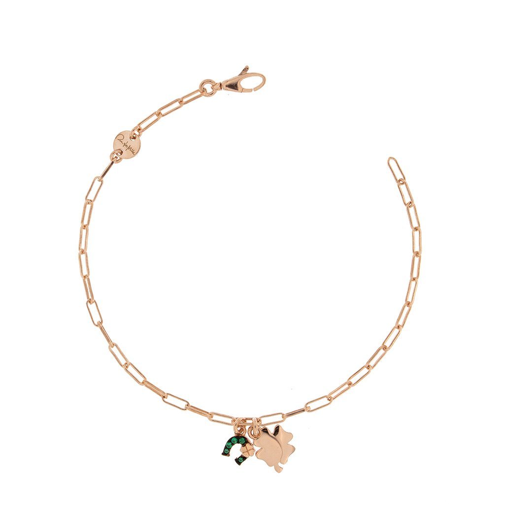 Bracciale Catenella Rue des Mille 2 Soggetti Lastra e Zirconi BRZ-201