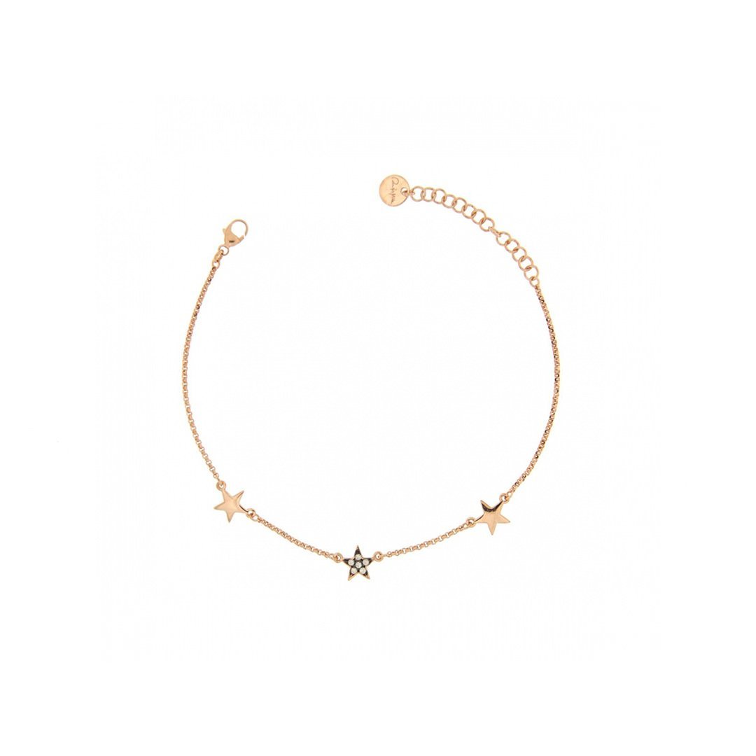 Rue des Mille 3-Stripe Star Chain Bracelet BRZ-3SOG-CH-STE