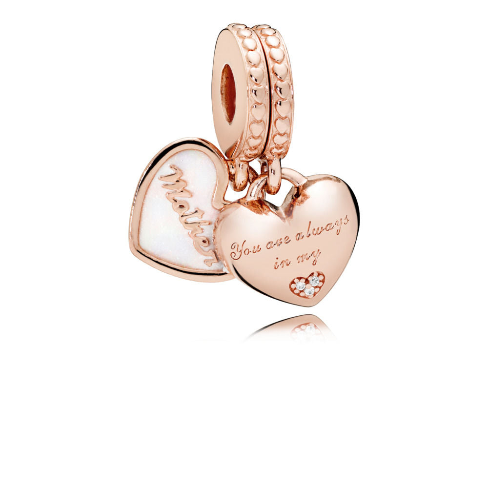 Pandora Charm Pendant Hearts Mom & Daughter 782072EN23