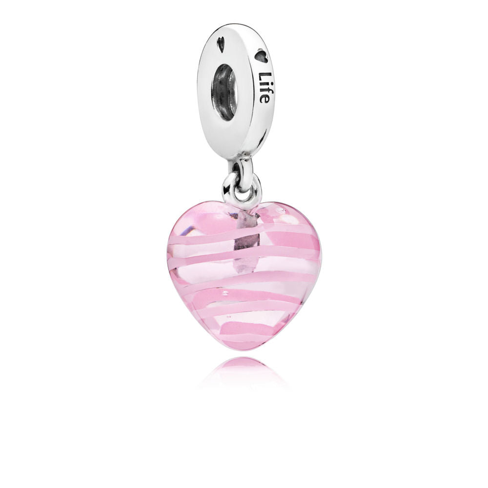 Pandora Pink Ribbon Heart Pendant Charm 797069
