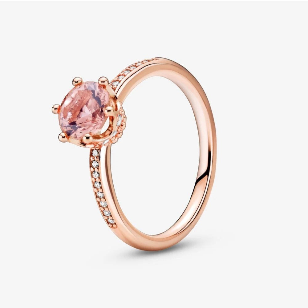 Pandora Sparkling Pink Crown Solitaire Ring 188289C01