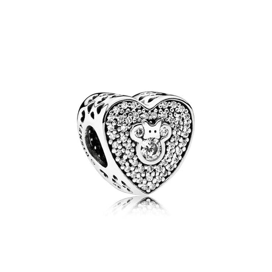 Pandora Disney, Charm Cuore Scintillante di Mickey Mouse e Minnie 792049CZ
