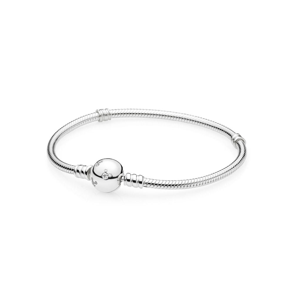 Bracciale Pandora Disney in Argento con Chiusura Sferica con Mickey Mouse 590731CZ