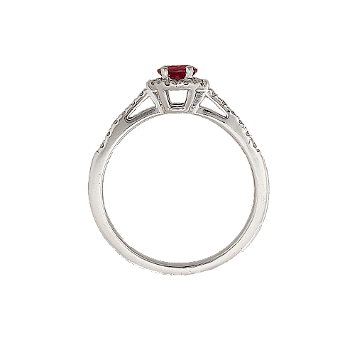 Anello Casadei in Oro Bianco, Rubino e Diamanti