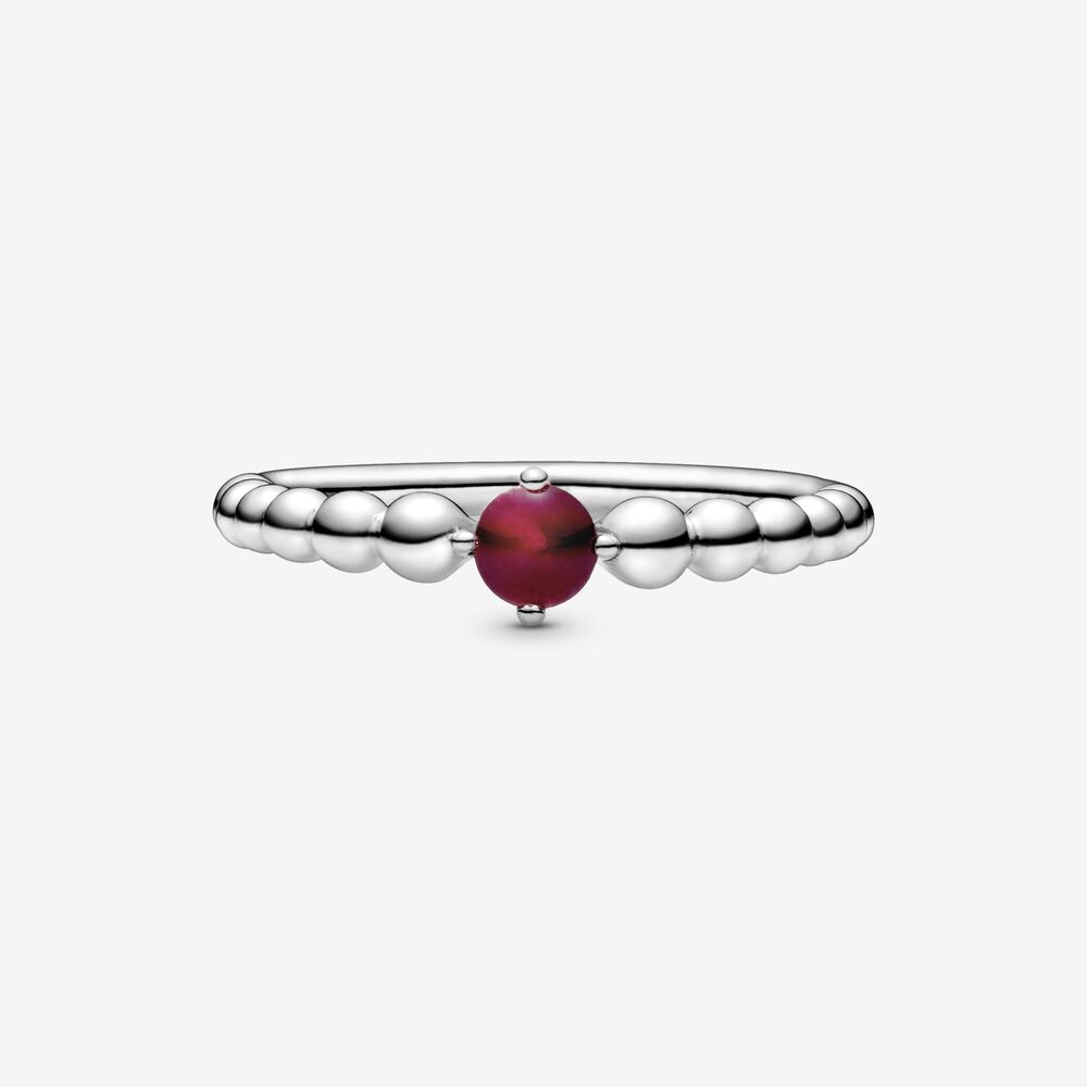 Pandora Dark Red Ring Decorated with Balls 198598C08