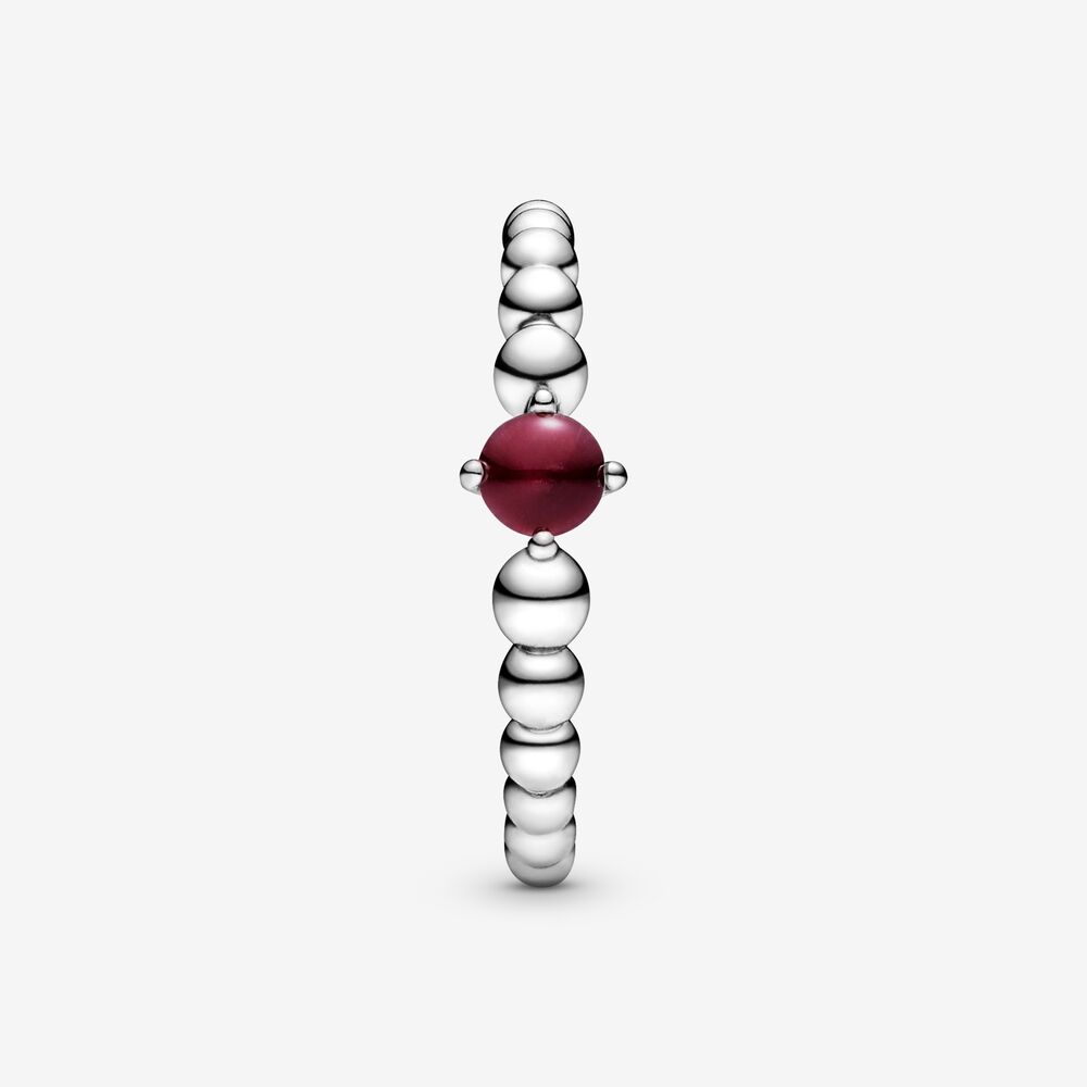 Pandora Dark Red Ring Decorated with Balls 198598C08