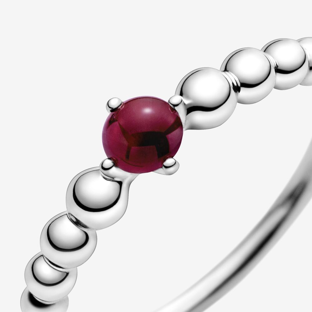 Pandora Dark Red Ring Decorated with Balls 198598C08