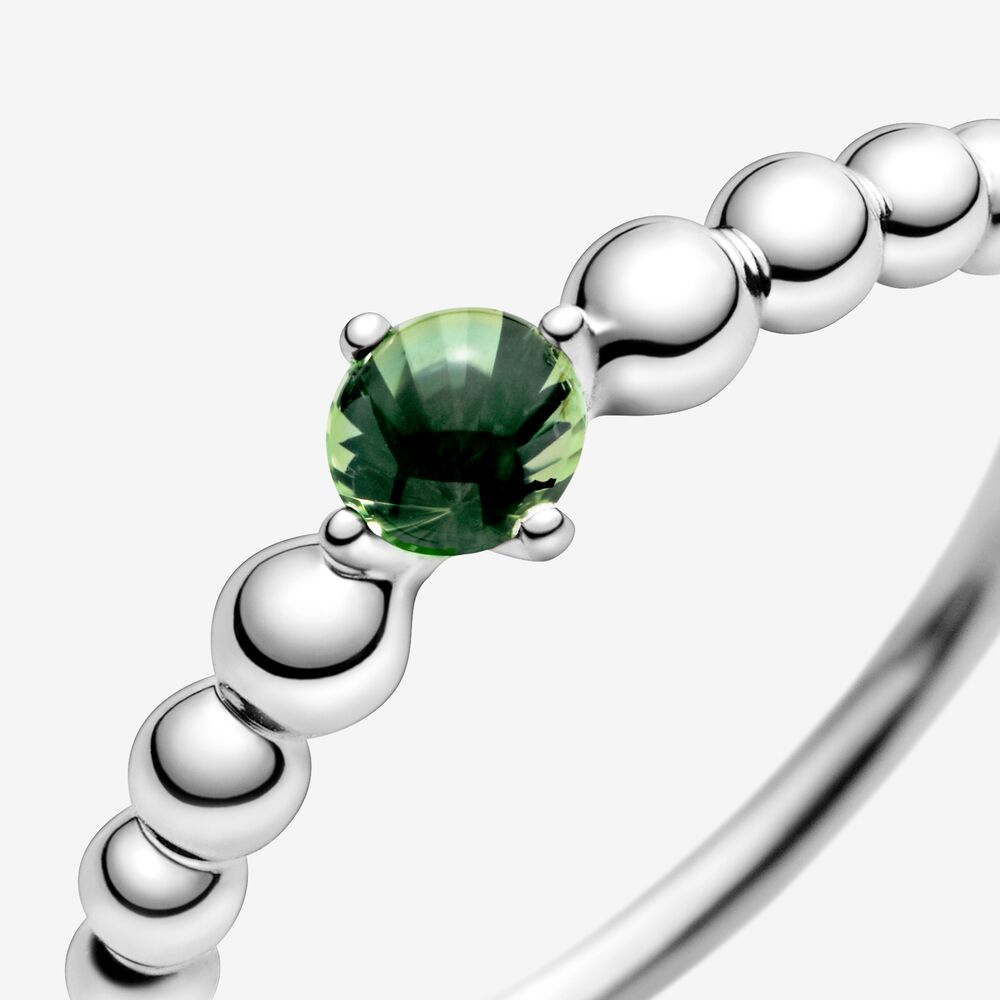 Pandora Spring Green Ring Decorated with Spheres 198598C10