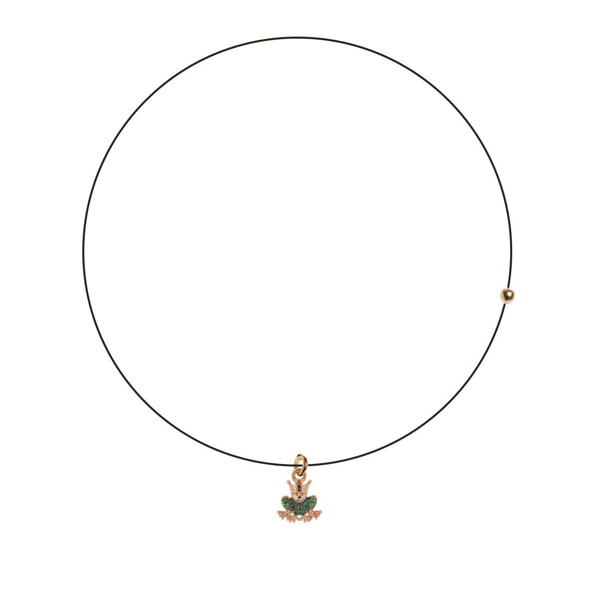 Collana Girocollo Lenza Rue des Mille Ciondolo Ranocchio e Zirconi GRZ-LENZA_W_RAN