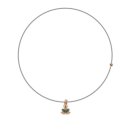 Collana Girocollo Lenza Rue des Mille Ciondolo Ranocchio e Zirconi GRZ-LENZA_W_RAN