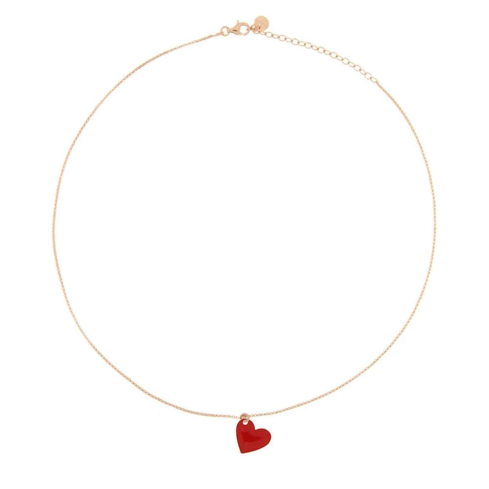Rue Des Mille Choker with Enamelled Heart Pendant GR-ROLLO' SMA CUO