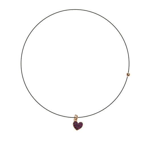 Collana Girocollo Lenza Rue des Mille Ciondolo Cuore e Zirconi GRZ-LENZA_W_CUO