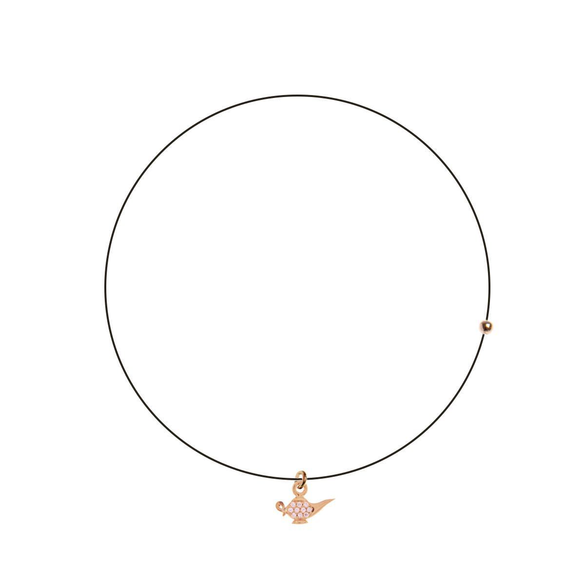 Lenza Rue des Mille Choker Necklace with Lamp and Zirconia Pendant GRZ-LENZA_COL_LAM