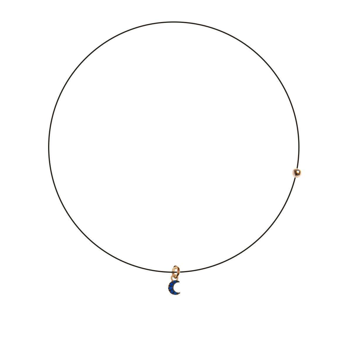 Collana Girocollo Lenza Rue des Mille Ciondolo Luna e Zirconi GRZ-LENZA_COL_LUNA