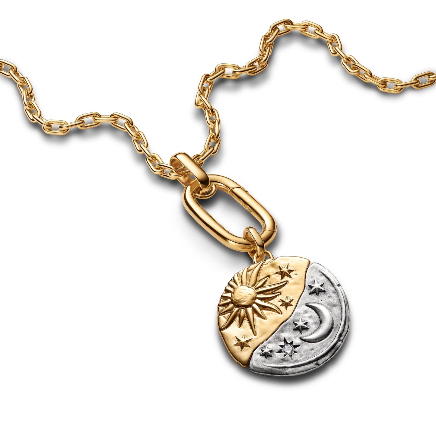 Charm Pandora Medallion XL Sole e Luna "Per Aspera Ad Astra" - 764806C01