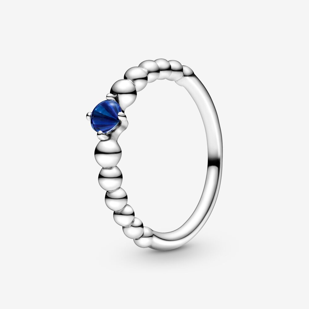 Pandora Sea Blue Ring Decorated with Spheres 198598C12