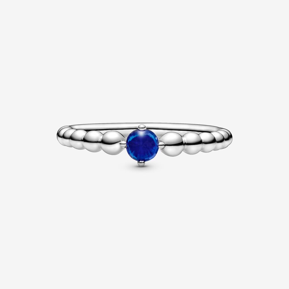 Pandora Sea Blue Ring Decorated with Spheres 198598C12