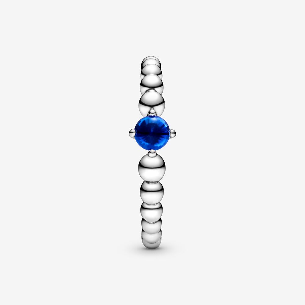 Pandora Sea Blue Ring Decorated with Spheres 198598C12