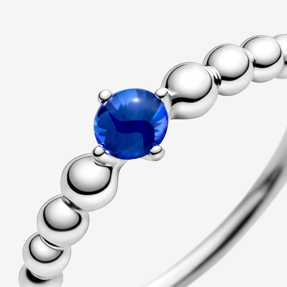 Pandora Sea Blue Ring Decorated with Spheres 198598C12