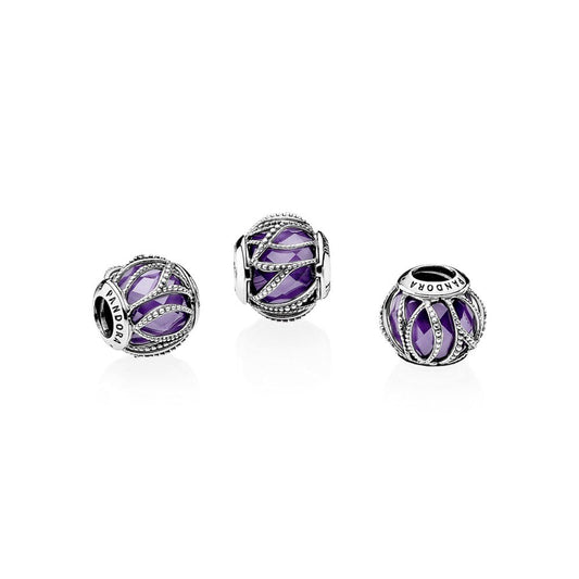 Charm Pandora Luminoso Intreccio Viola 791968ACZ