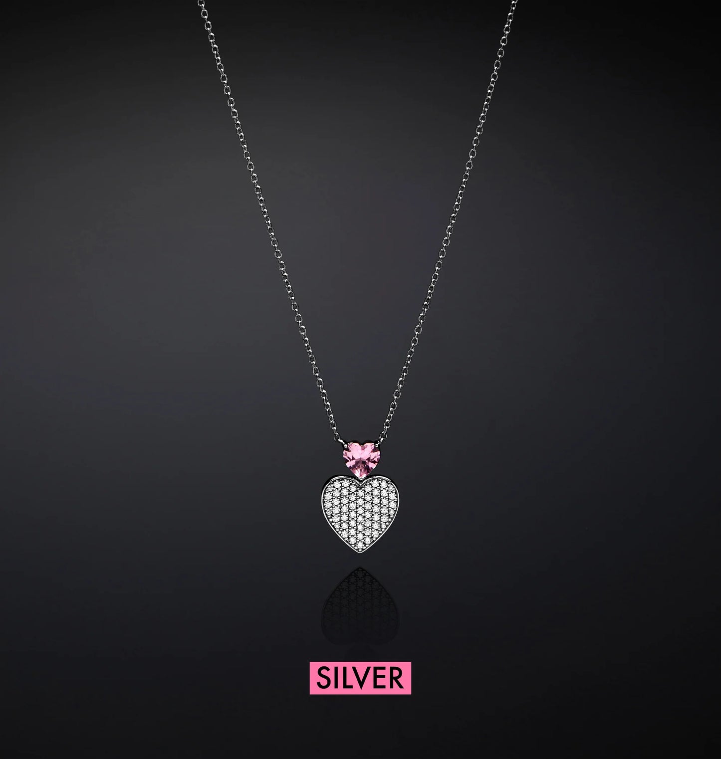 J19axd12 Silver Collana Pink.1