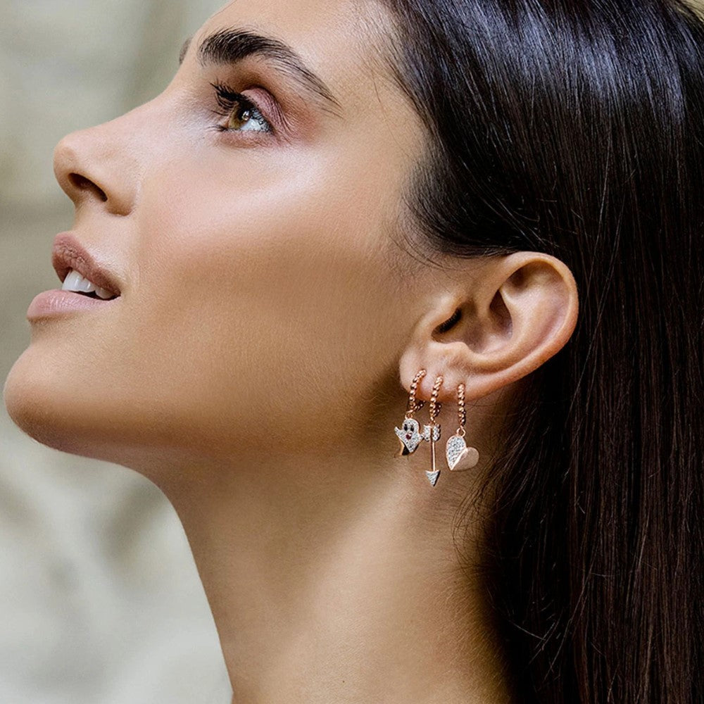 Mono Orecchino Rue Des Mille Cerchietto Con Zirconi - Cuore ORZ-007-CUO-AU