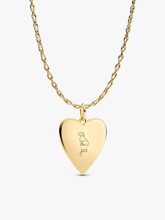 Pandora Set Collana e Pendente Cuore Grande da Incidere NAMPS8216