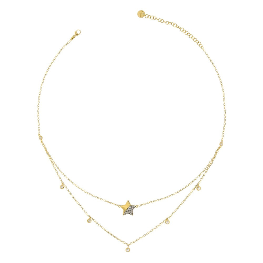 Rue Des Mille Double Strand Star Zirconia Choker GRZ-007-DOP-STE