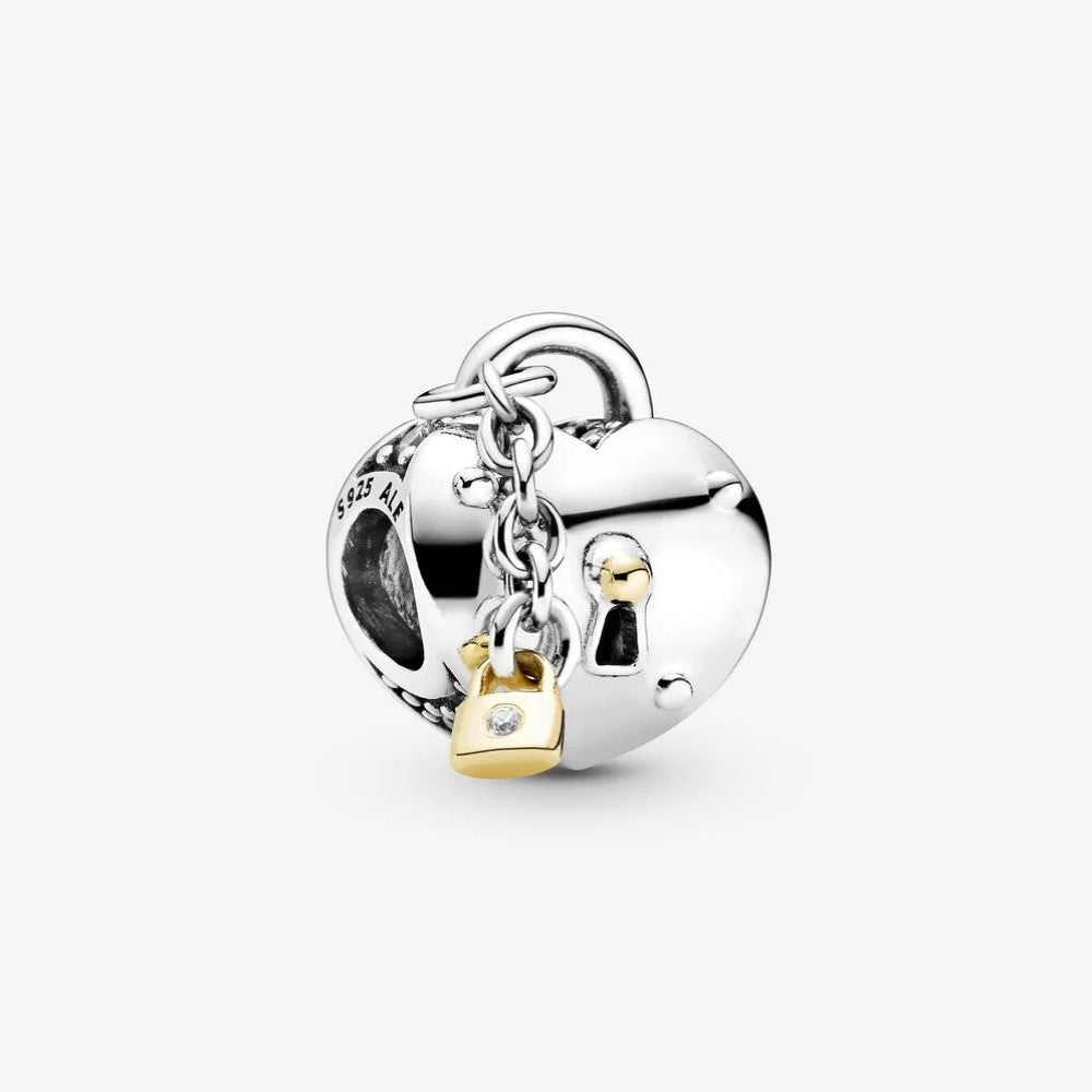 Pandora Charm Heart and Two-Tone Padlock 799160C01