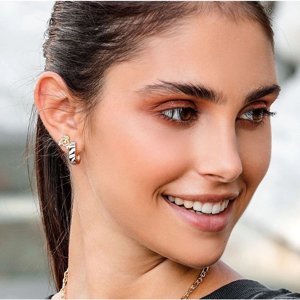 Orecchini Lobo Rue Des Mille Barboncino Zirconi ORZ-007-LOB-BARB