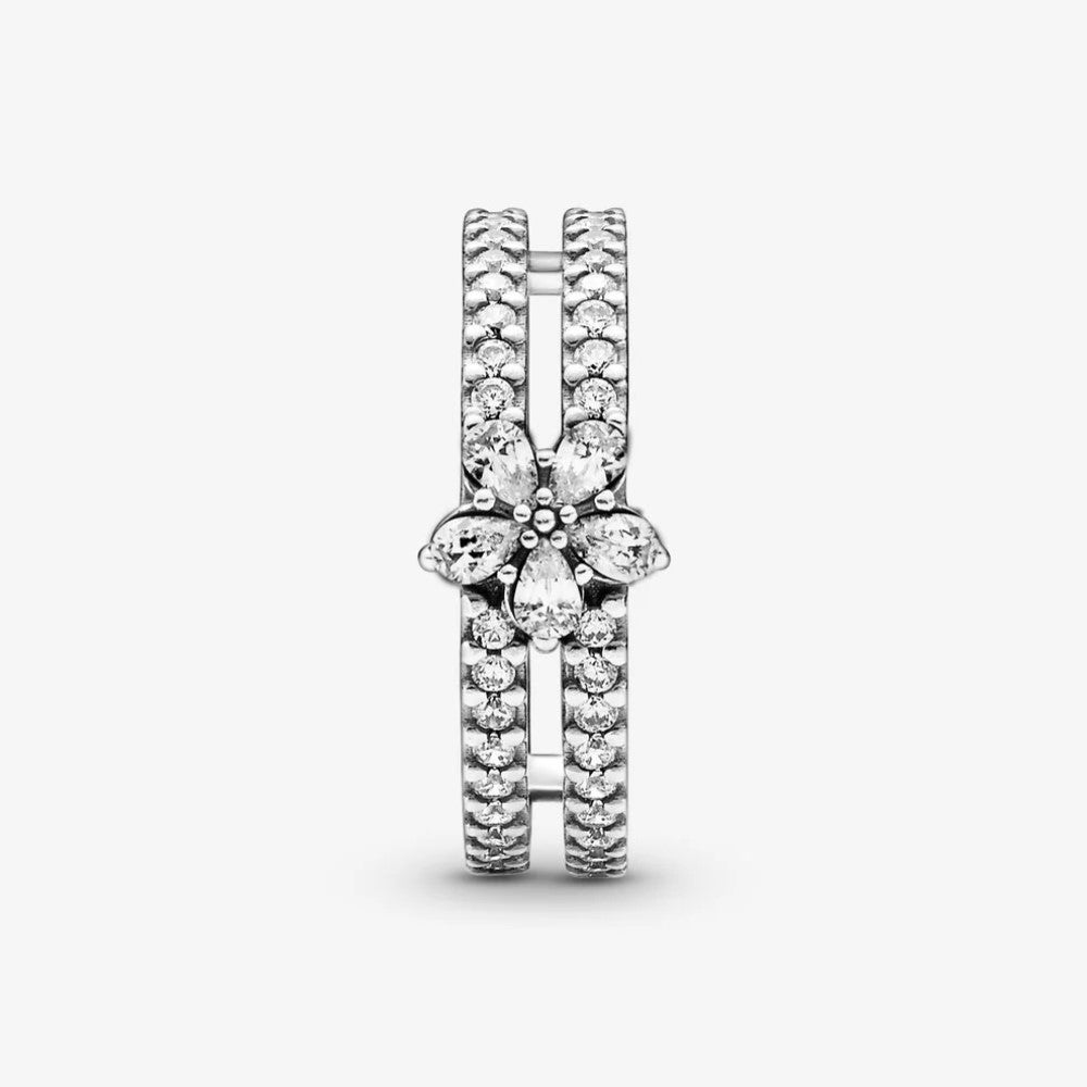Pandora Double Sparkling Snowflake Ring 199236C01