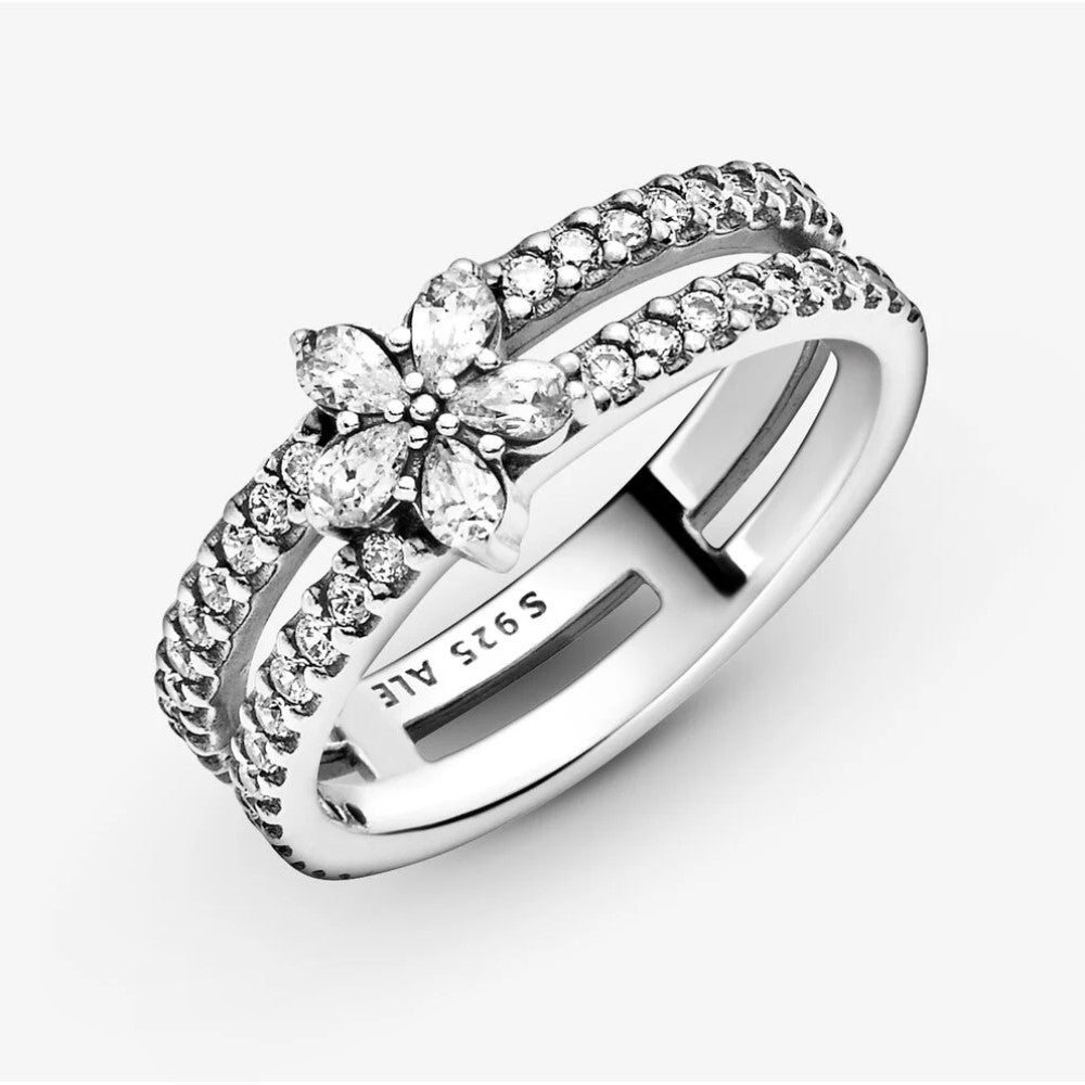 Pandora Double Sparkling Snowflake Ring 199236C01