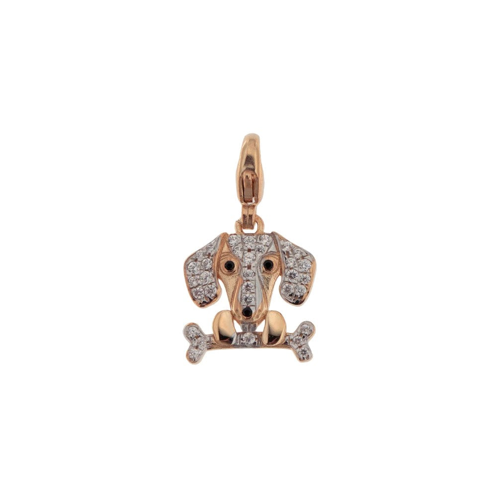 Orecchini a forma di bassotto in argento sterling, oro Orecchini a forma di bassotto in argento sterling, oro