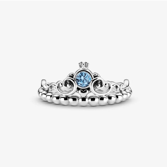 Anello Pandora Disney con Tiara Blu di Cenerentola 199191C01