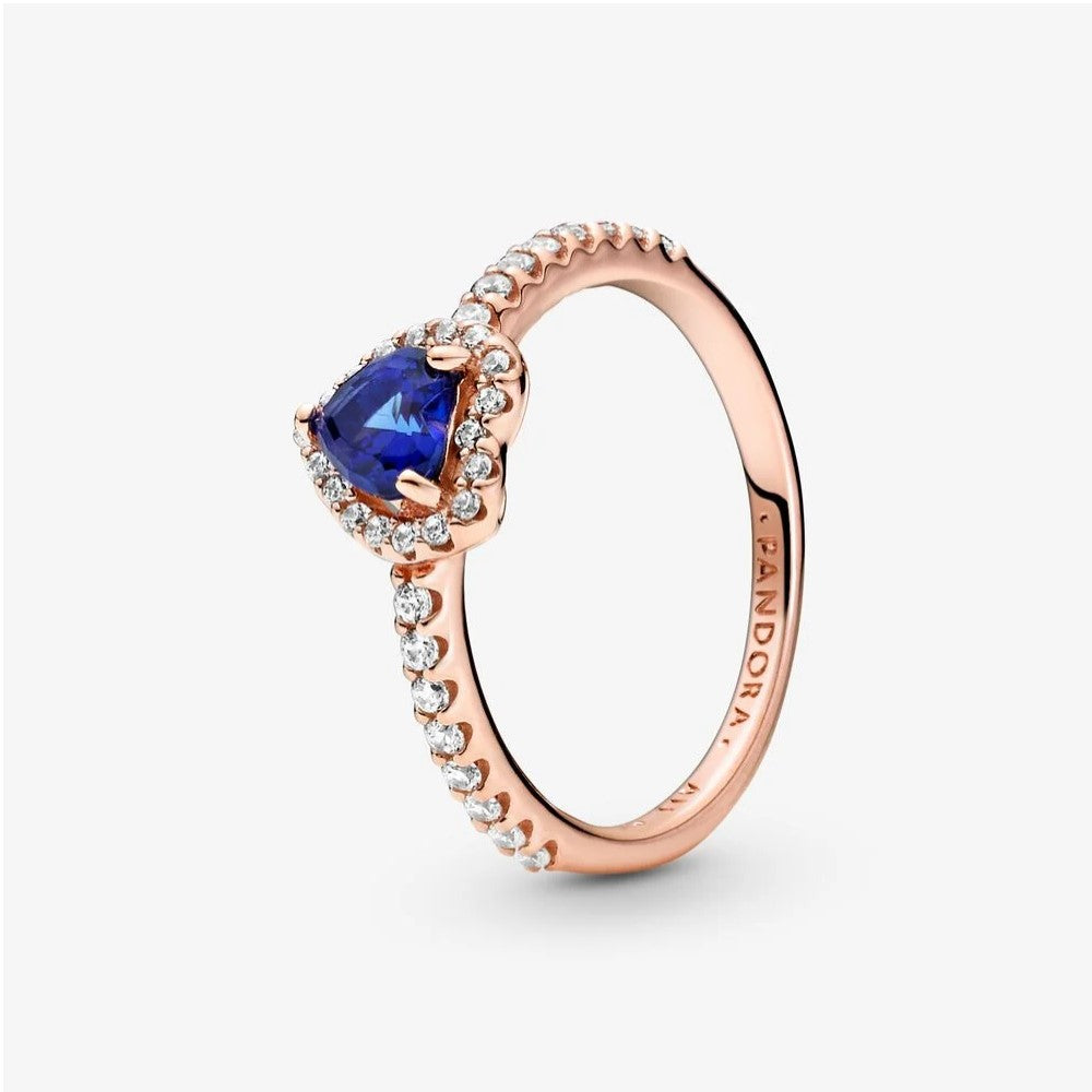 Pandora Sparkling Blue Embossed Heart Ring 188421C01