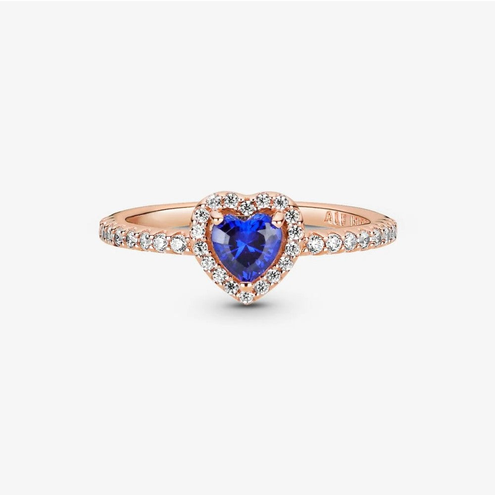 Pandora Sparkling Blue Embossed Heart Ring 188421C01