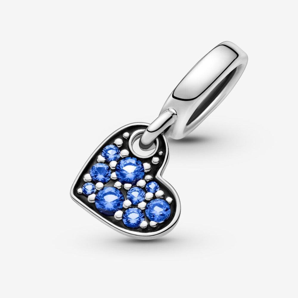 Charm Pandora Cuore Obliquo con Pavé Blu 799404C01